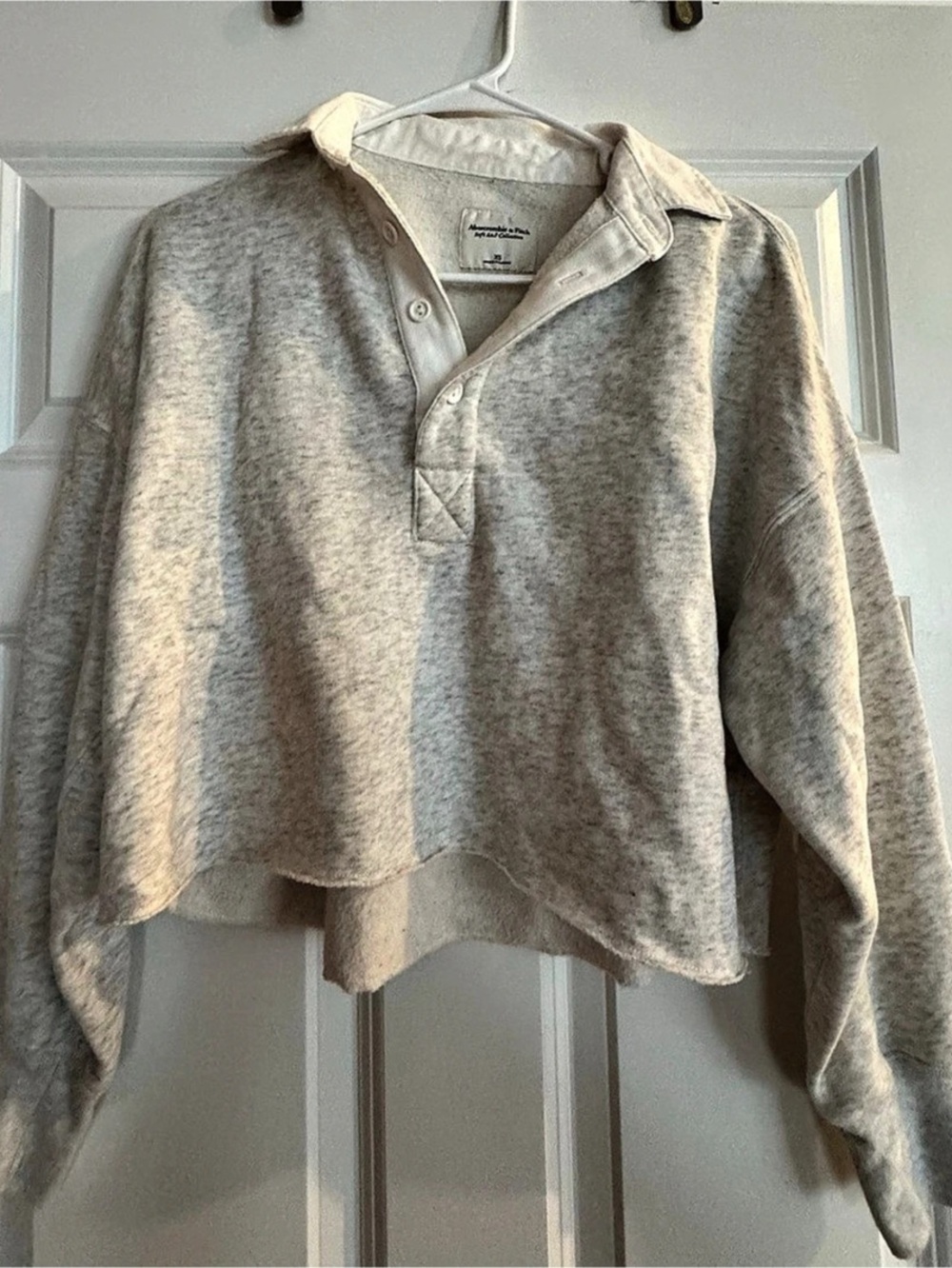 Abercrombie & Fitch Soft A&F Collection Cropped Rugby Sweatshirt Long Sleeve